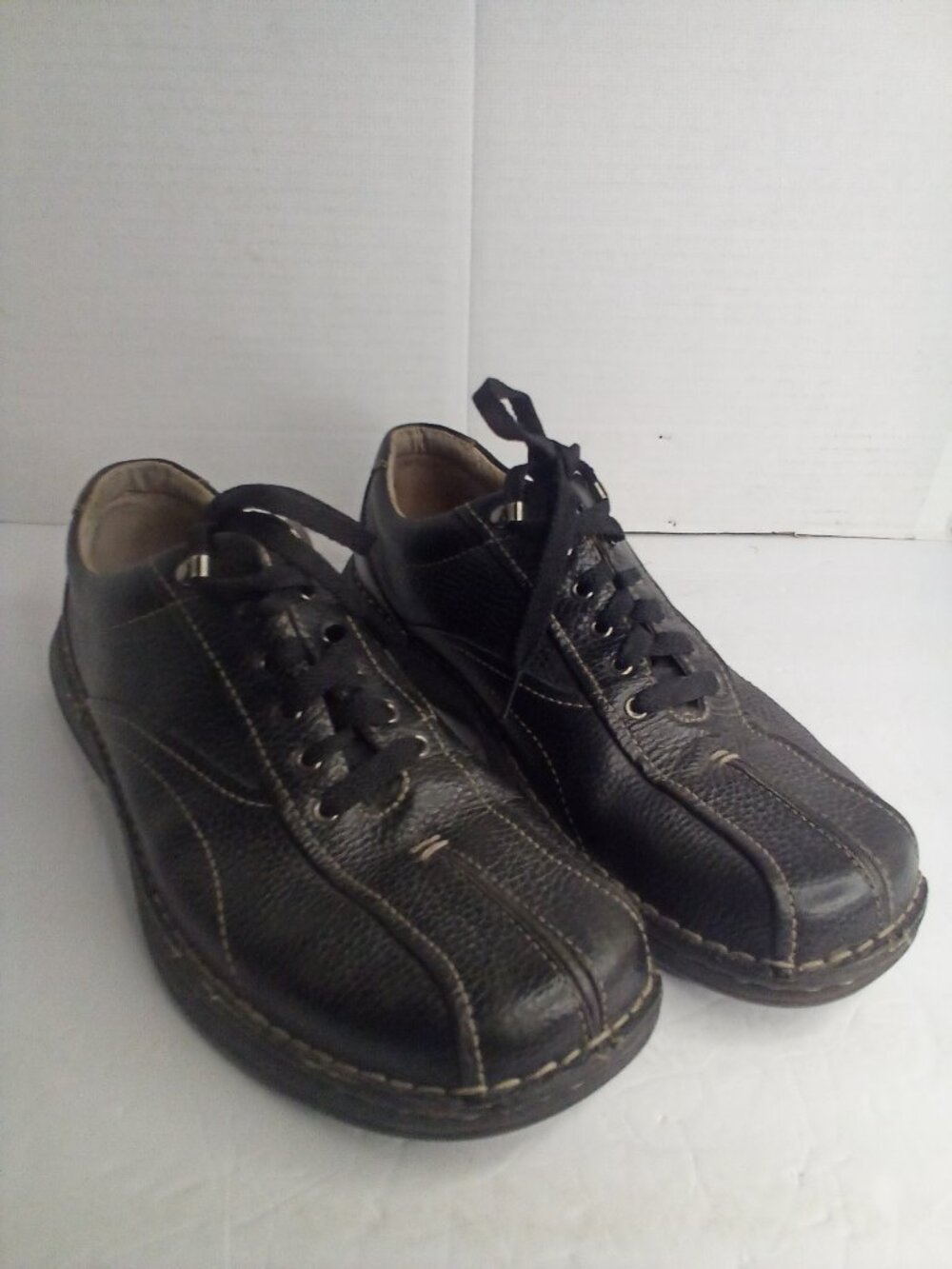 Clarks Oxford Shoes Men 10W 10 Lace Up Leather Black